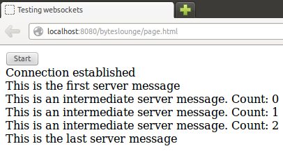 Websocket - Messages exchanged